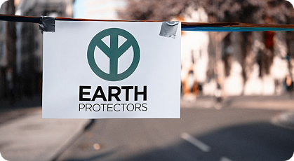 Earth sciences logo with a blurred outdoor background