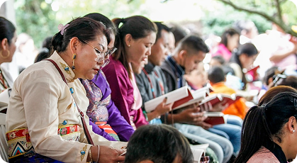 Students participating in an Indigenous cultural learning activity