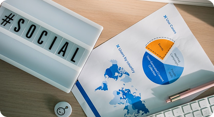 Statistical charts and data analysis materials on a desk