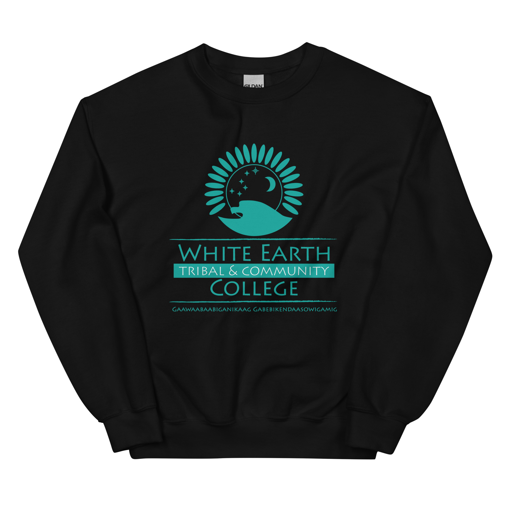 unisex crew neck sweatshirt black front