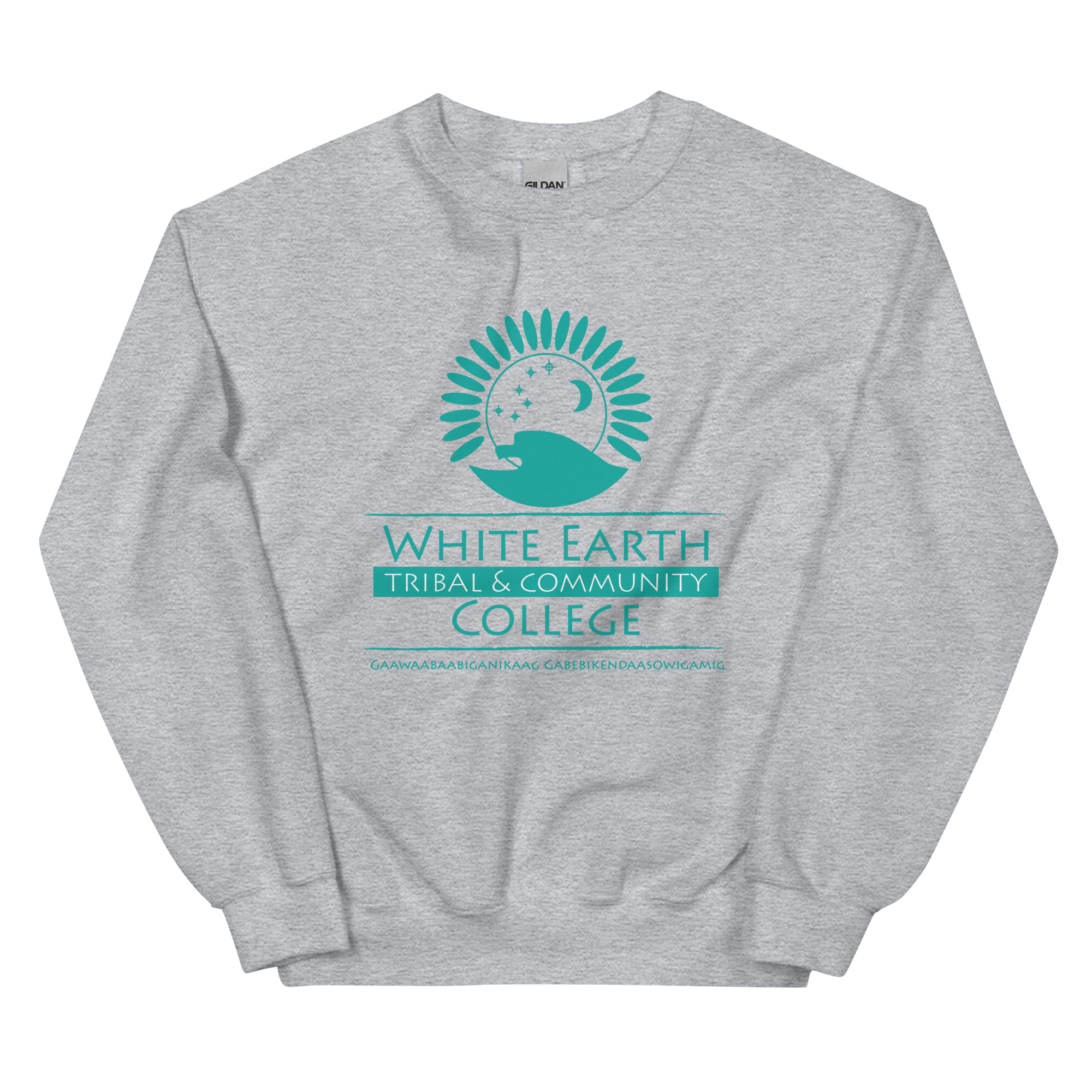 unisex crew neck sweatshirt sport grey front