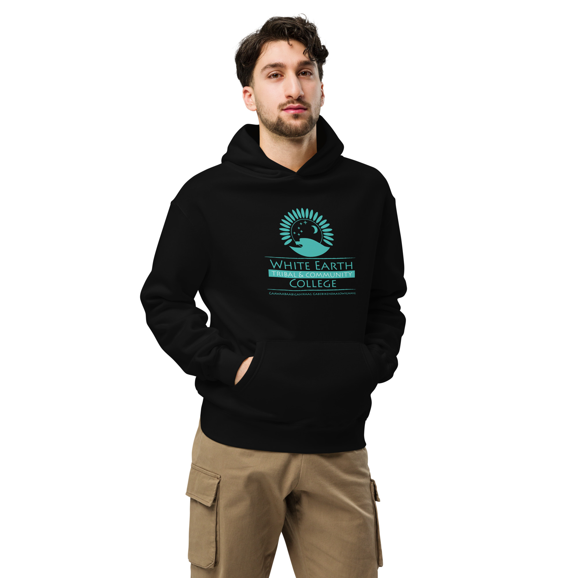 unisex oversized hoodie black front