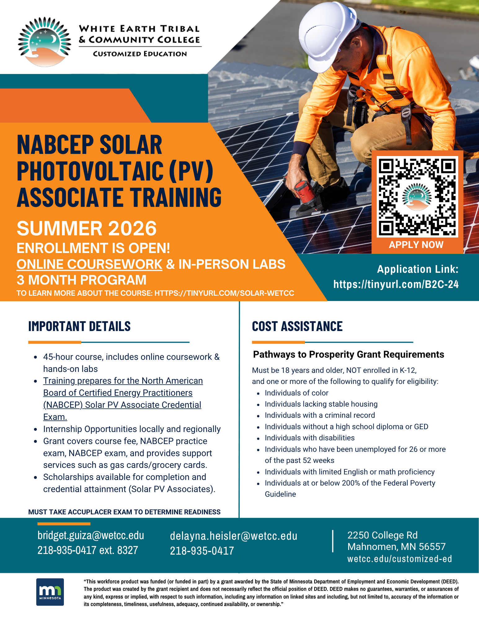 NABCEP Solar PV Associate Training flyer